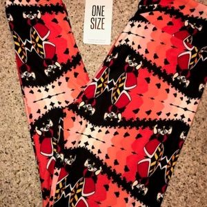 Lularoe Queen Hearts Legging Alice Wonderland OS